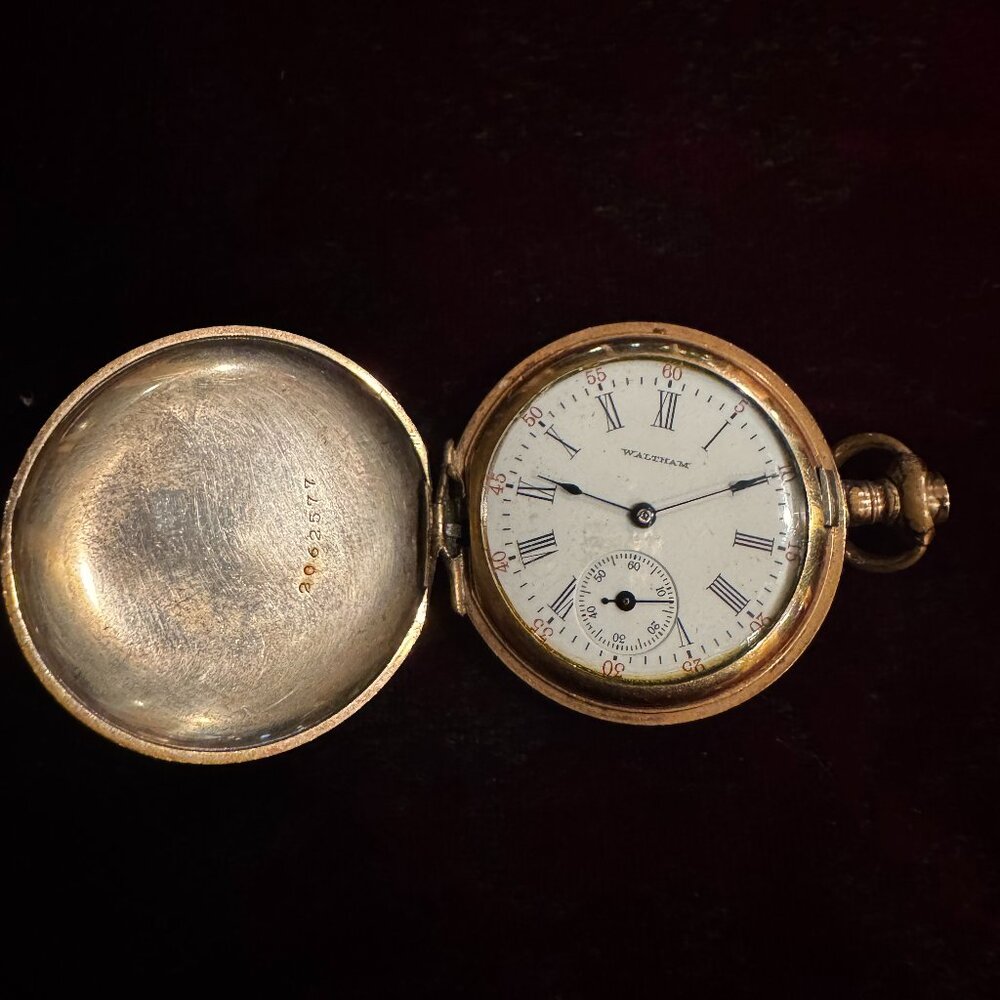 Antique 1883 14K Yellow Gold WALTHAM Hunter Case Pocket Watch